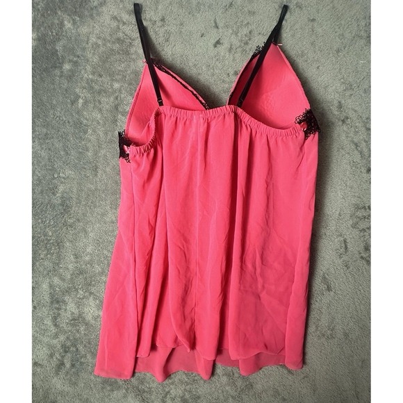 Hot Pink Black Cosmopolitan Babydoll Top Lingerie Camisole Romantic Coquette‎ L - Picture 11 of 12